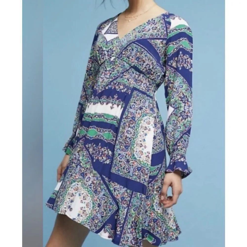 Anthropologie Maeve Monaco Dress Size S Multicolor Boho country girl